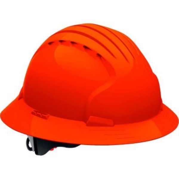 Pip Evolution Deluxe 6161 Full Brim Hard Hat HDPE Shell, 6-Pt Polyester Suspension, Neon Orange 280-EV6161-OR